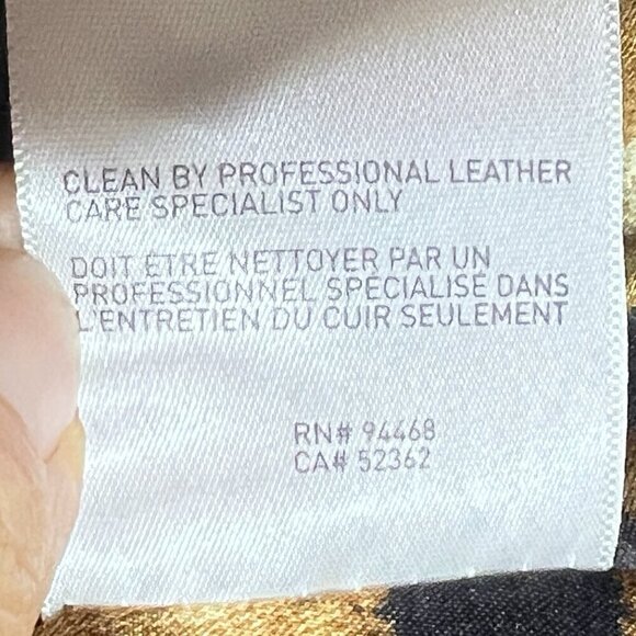 Laundry Leather Moto Jacket Leopard Lining Taupe Medium - Picture 10 of 11